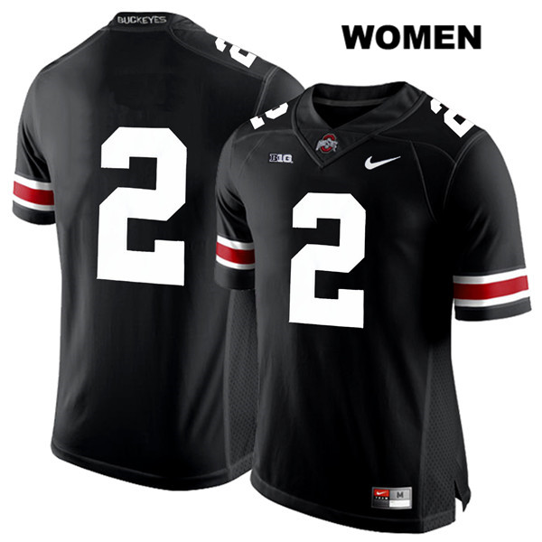 Ohio State Buckeyes Women's J.K. Dobbins #2 White Number Black Authentic Nike No Name College NCAA Stitched Football Jersey UL19J21TG